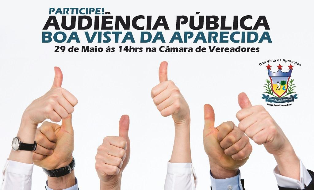 Audiência Pública do 1º Quadrimestre acontece dia 29 em Boa Vista da Aparecida Audiência Pública do 1º Quadrimestre acontece dia 29 em Boa Vista da Aparecida
